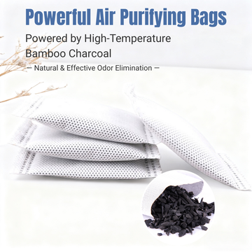 Dolpure Mini Bamboo Charcoal Air Purifying Bags, 20 Pack (3.5"x3.5") - Compact Odor Eliminators for Shoes, Drawers, Cars & Tight Spaces