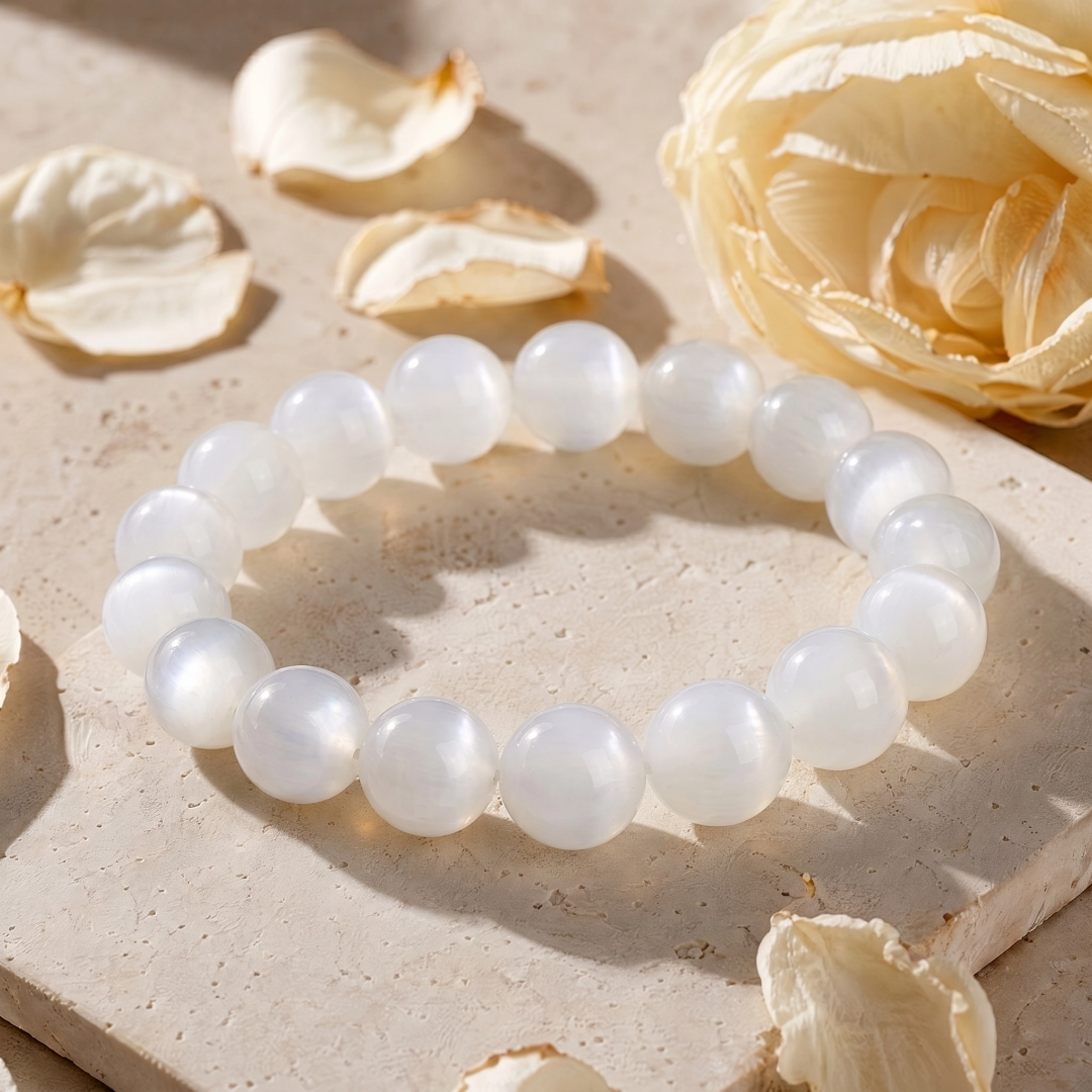 White Moonstone Intentional Energy Bracelet