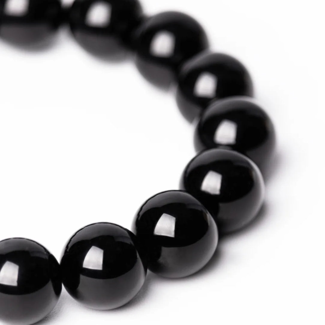 Black Obsidian Bracelet 10mm | Natural Crystal Energy Jewelry for Grounding & Everyday Wear