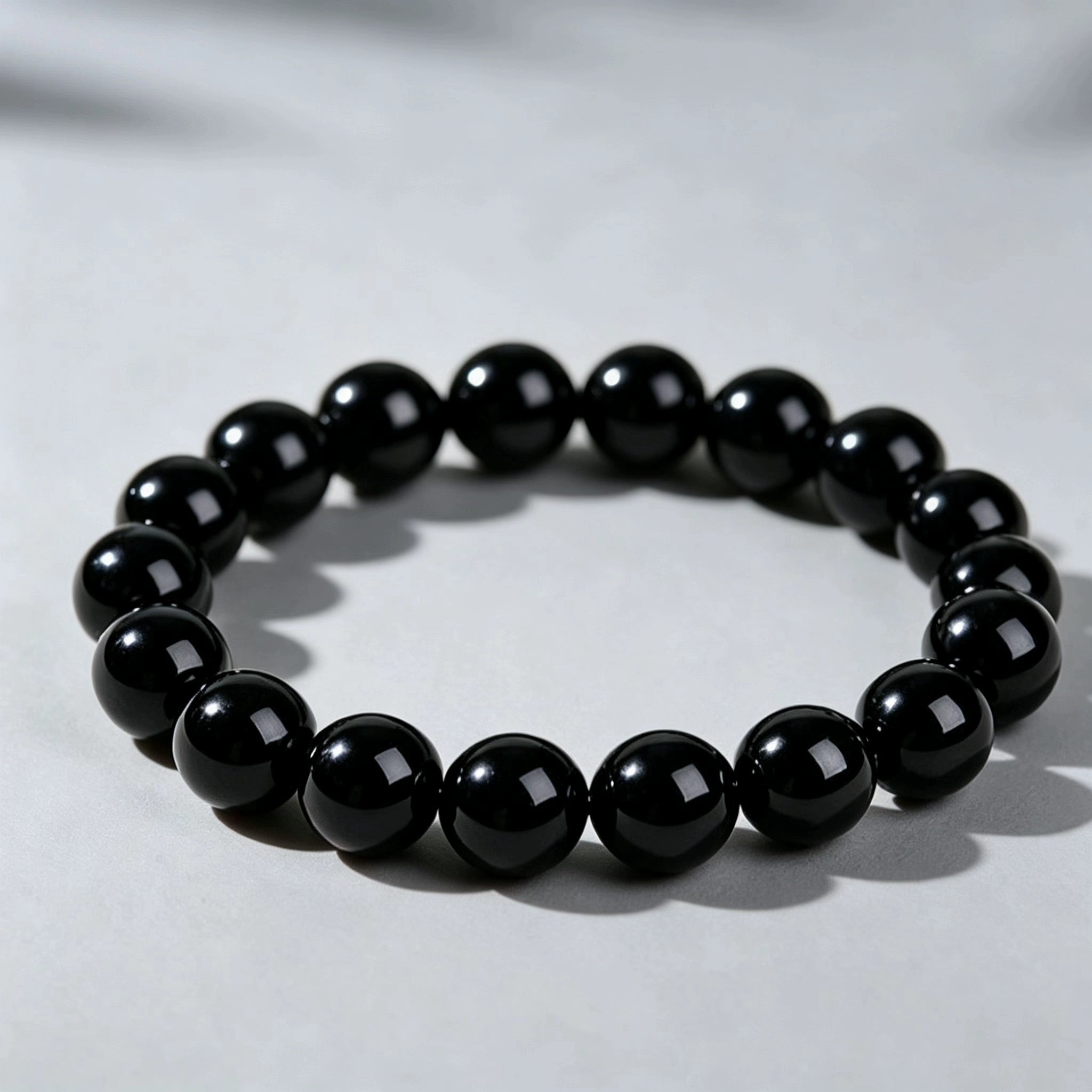 Black Obsidian Bracelet 10mm | Natural Crystal Energy Jewelry for Grounding & Everyday Wear