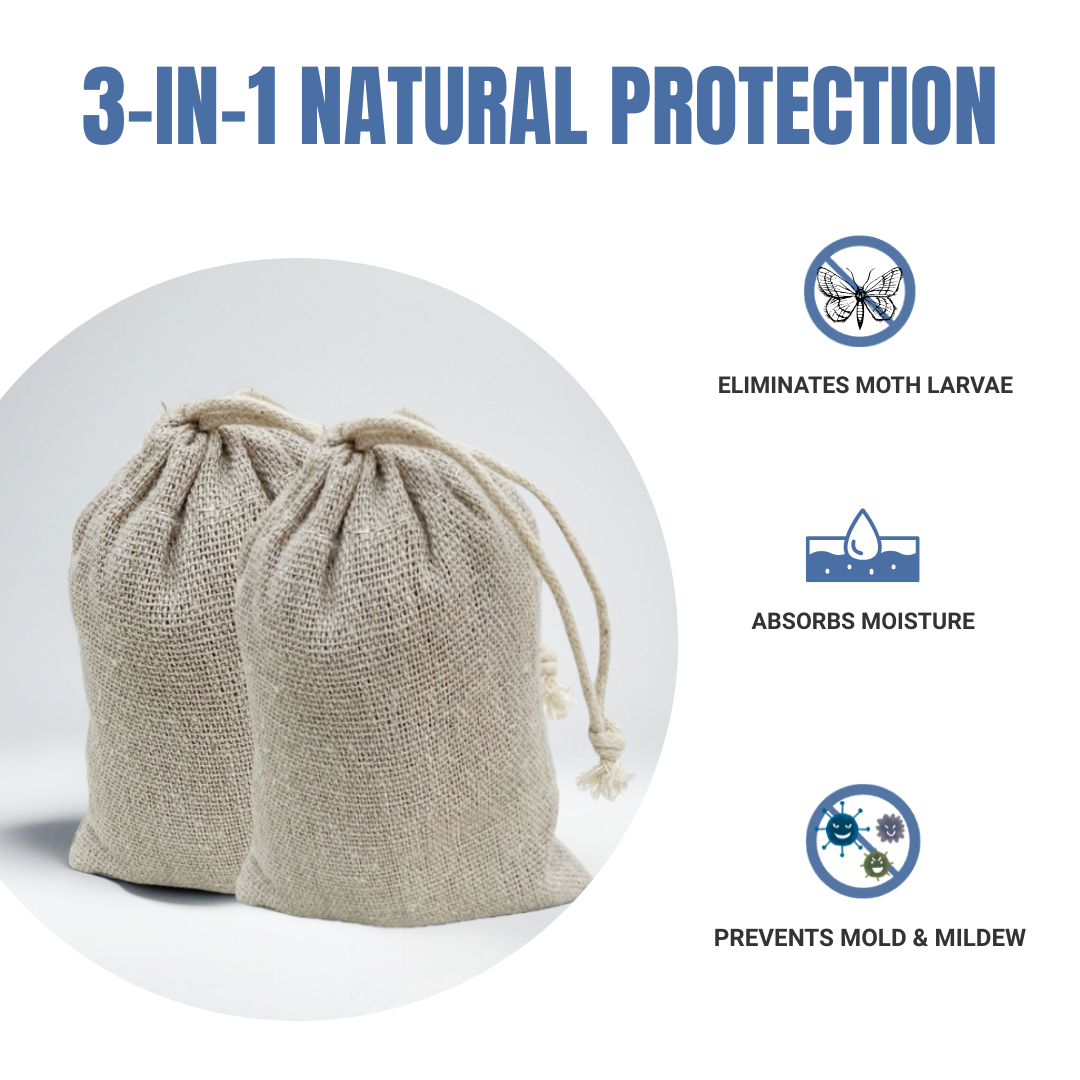 Dolpure Red Cedar Wood Sachets - Natural 3-in-1 Odor Eliminator, Moisture Absorber & Mold Preventer for Closet, Wardrobe & Storage | Safe for Wool, Clothes & Family