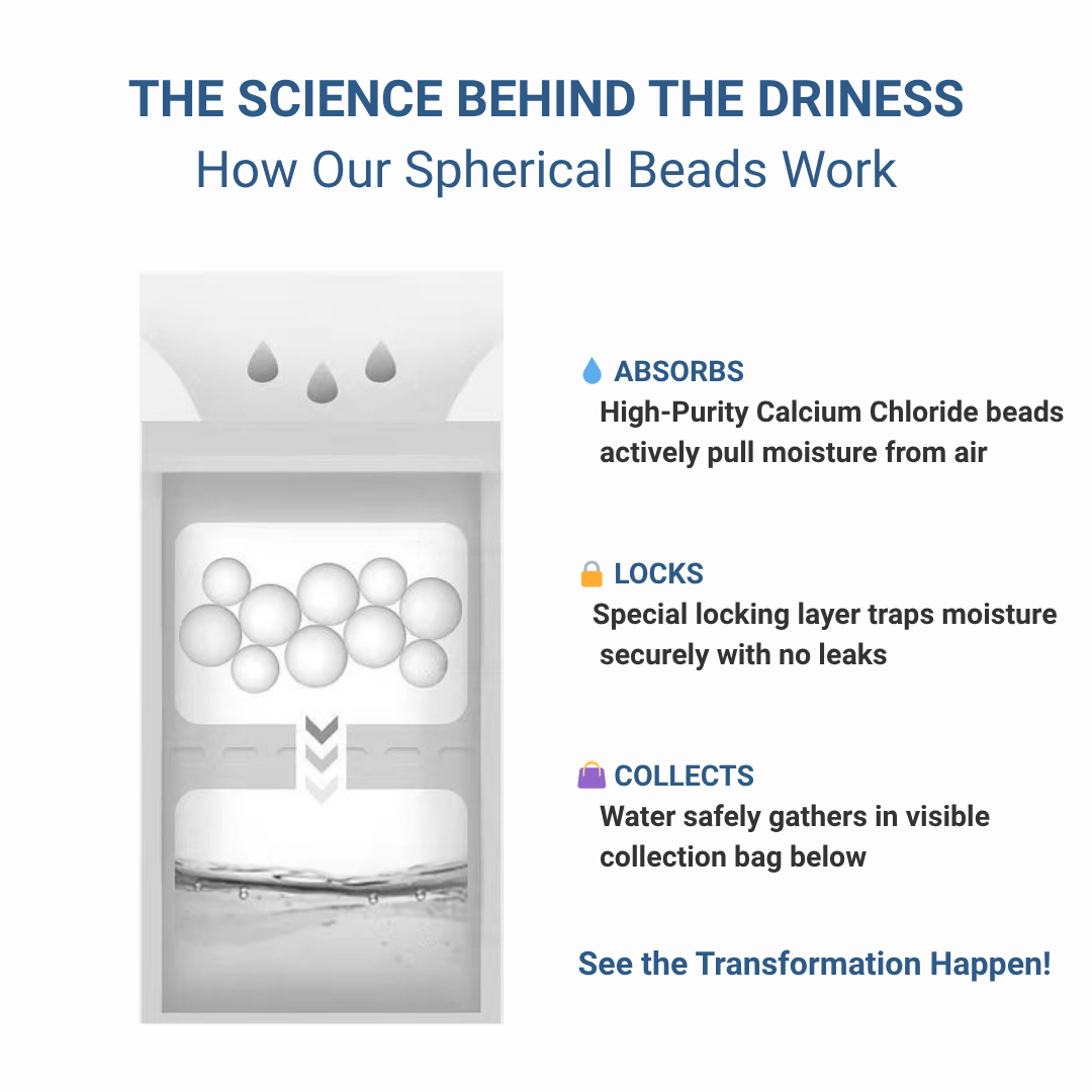 Dolpure Moisture Absorber Hanging Bags - 5-Pack or 12-Pack | Leak-Proof, 500ml, Visible Results