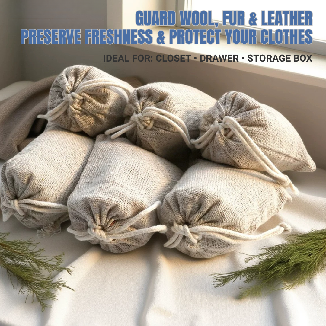 Dolpure Red Cedar Wood Sachets - Natural 3-in-1 Odor Eliminator, Moisture Absorber & Mold Preventer for Closet, Wardrobe & Storage | Safe for Wool, Clothes & Family