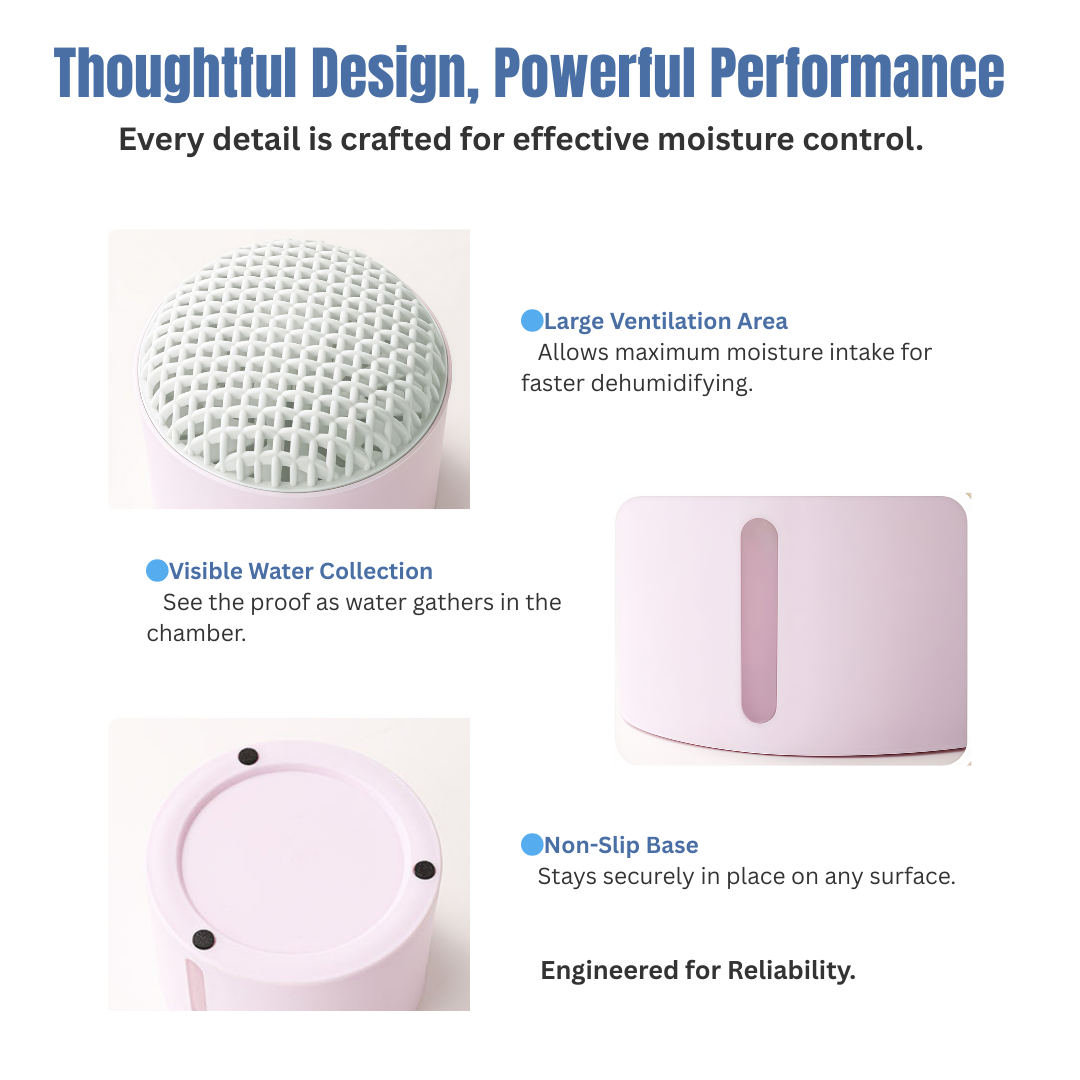 Dolpure Dehumidifier Canister - Powerful Moisture Absorber with Visible Water Collection, Prevents Mold & Odors (20+ Days Effective)