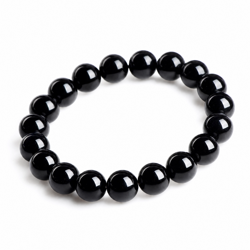 Black Obsidian Bracelet 10mm | Natural Crystal Energy Jewelry for Grounding & Everyday Wear