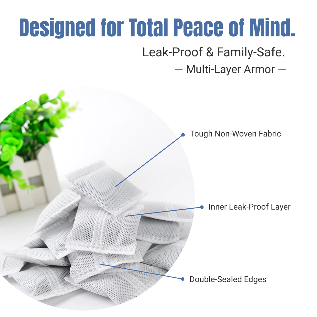 Dolpure Mini Bamboo Charcoal Air Purifying Bags, 20 Pack (3.5"x3.5") - Compact Odor Eliminators for Shoes, Drawers, Cars & Tight Spaces