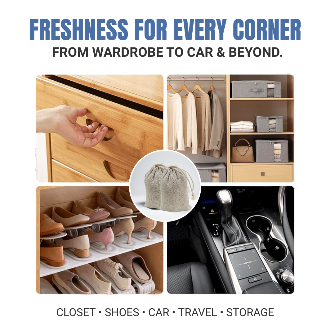 Dolpure Red Cedar Wood Sachets - Natural 3-in-1 Odor Eliminator, Moisture Absorber & Mold Preventer for Closet, Wardrobe & Storage | Safe for Wool, Clothes & Family