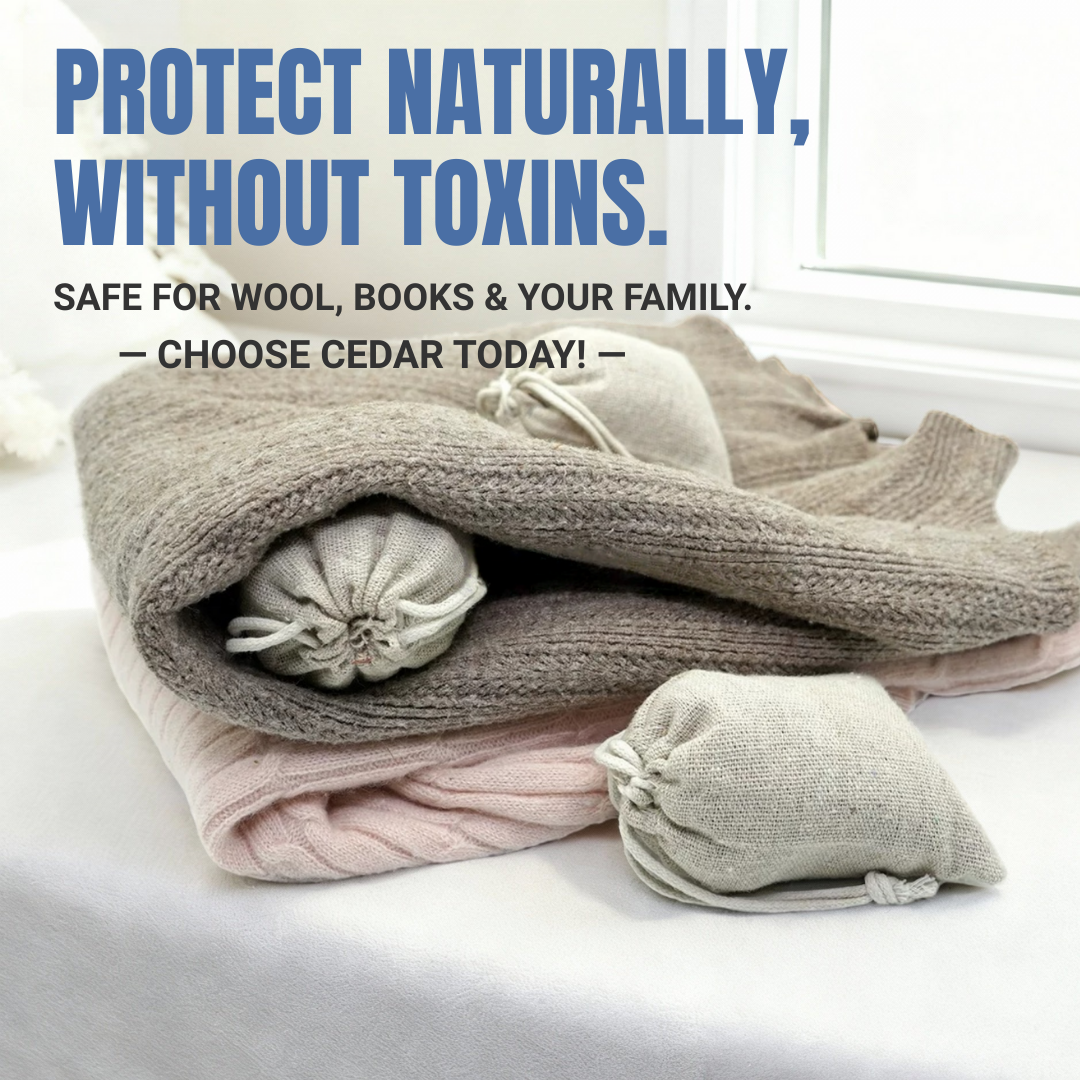 Dolpure Red Cedar Wood Sachets - Natural 3-in-1 Odor Eliminator, Moisture Absorber & Mold Preventer for Closet, Wardrobe & Storage | Safe for Wool, Clothes & Family
