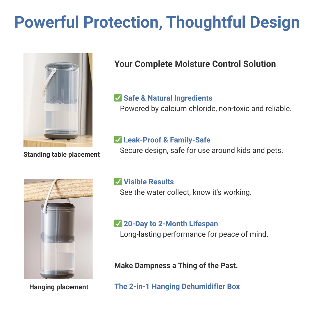 Dolpure | 2-in-1 Hanging Dehumidifier Box | Absorbs Moisture, Prevents Mold