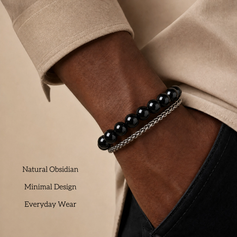 Black Obsidian Bracelet 10mm | Natural Crystal Energy Jewelry for Grounding & Everyday Wear