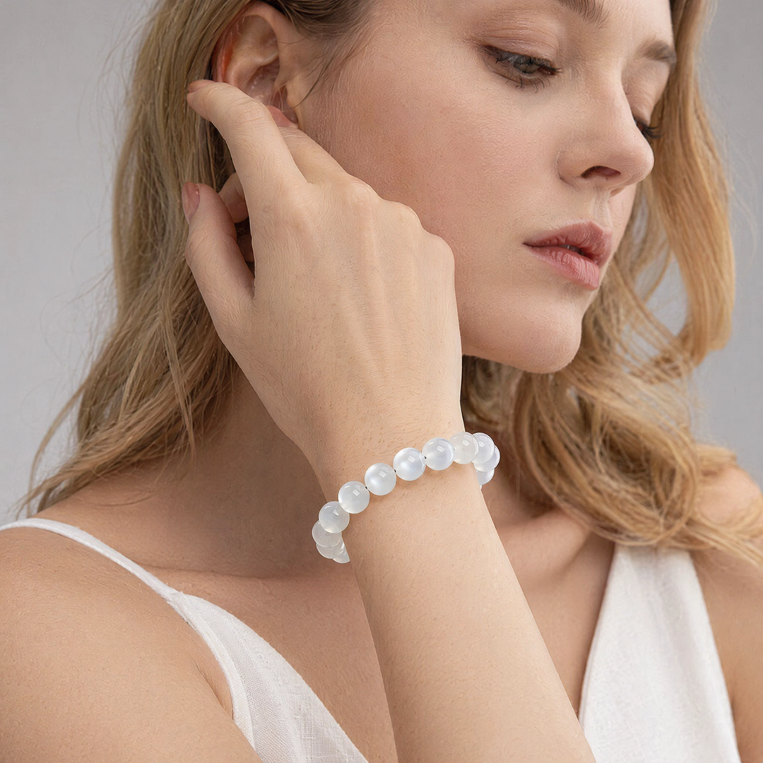 White Moonstone Intentional Energy Bracelet